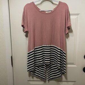 Comme Toi Anthropologie Womens Shirt Size Small Pullover Pink